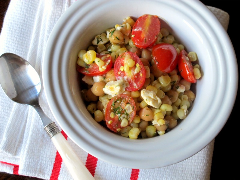 A Toast to Taste Farm Fresh Corn Salad with Garbanzo Beans, Tomato