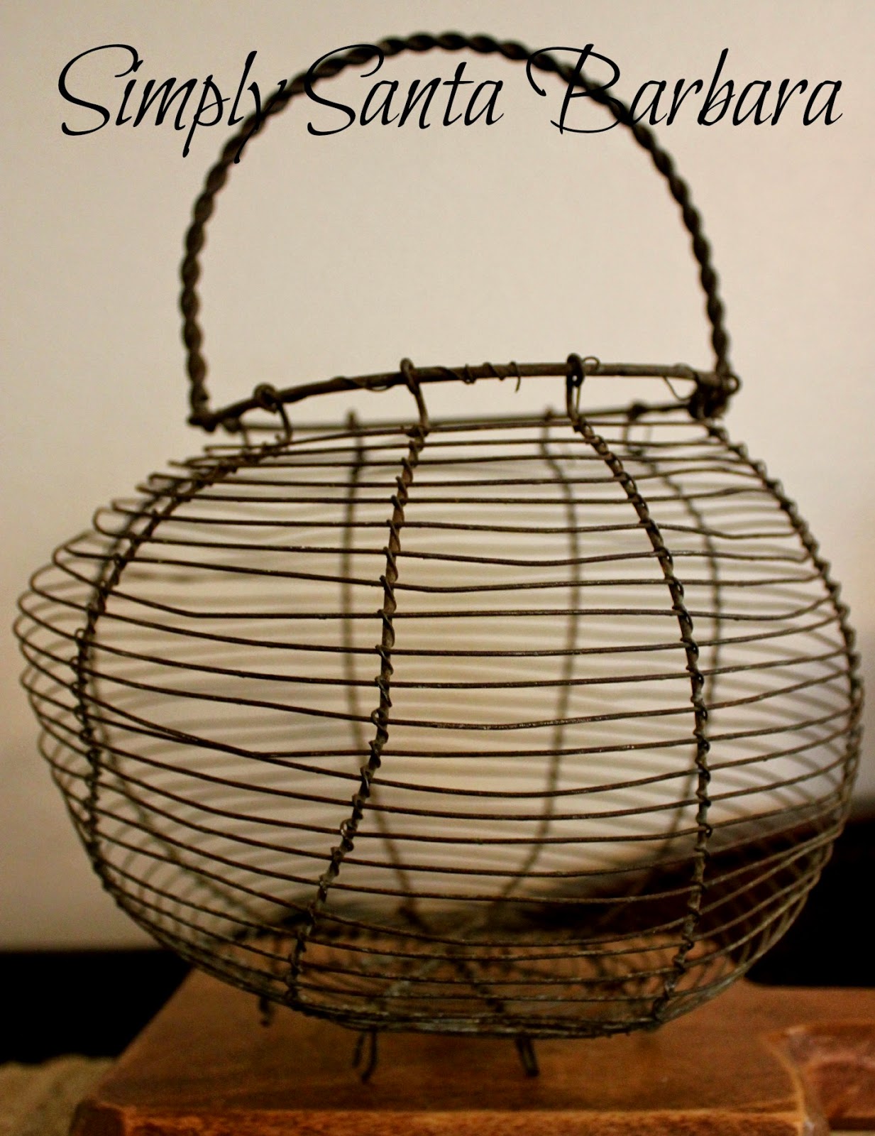 Simply Santa Barbara Antique French Wire "Easter" Basket