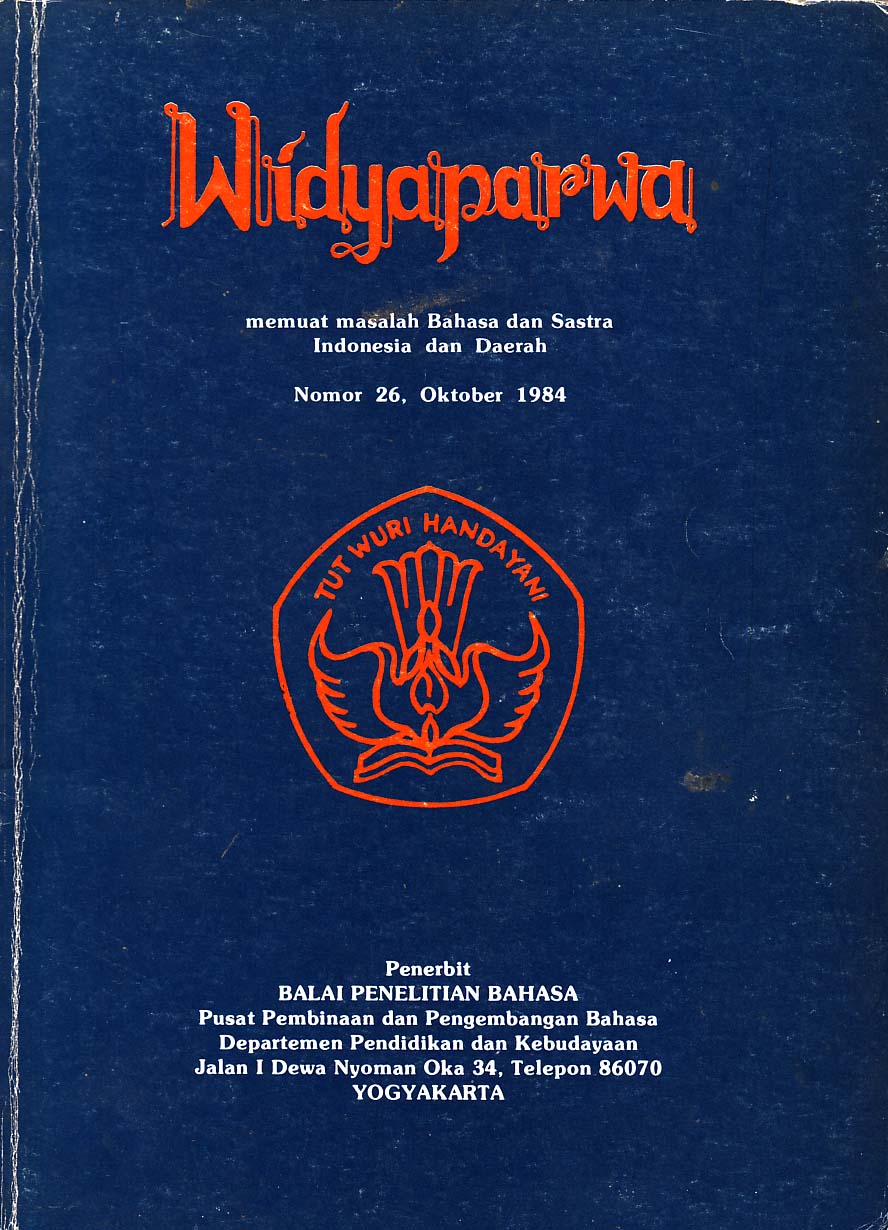 Koleksi K. Atmojo 2 Jurnal "Widyaparwa" Tahun 1984
