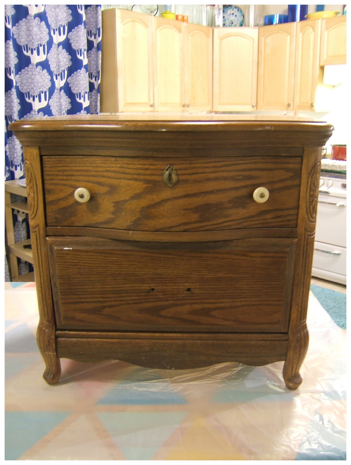 Nine Red How To Cyan Chalk Paint Nightstand