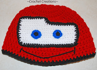 Crochet Lightning McQueen Child Hat