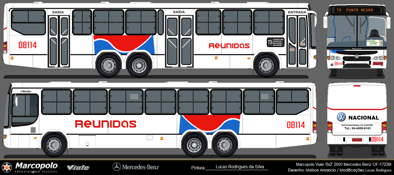 Ônibus da Paraíba - Desenhos: 08114 da Reunidas