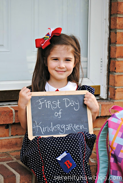 Kindergarten Back to School Pics, from Serenity Now