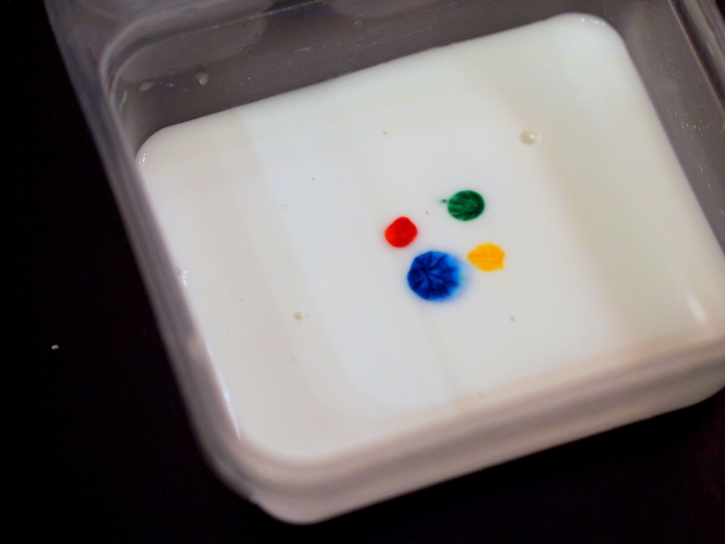 Fun with food coloring, soap, and milk Pink Stripey Socks