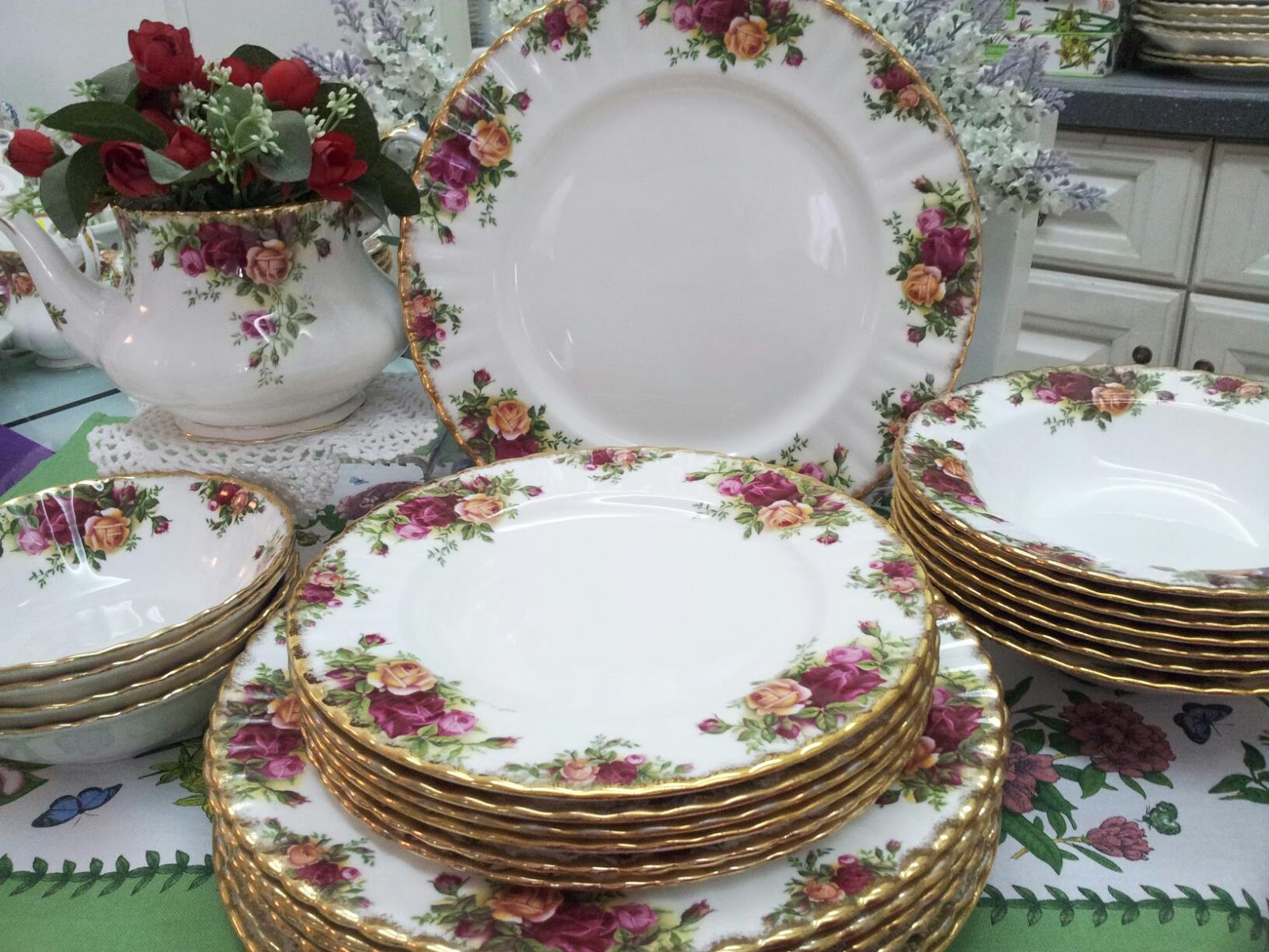 Lovely Treasures from English Garden English Tea Set for Sale.. "Special Bargain"