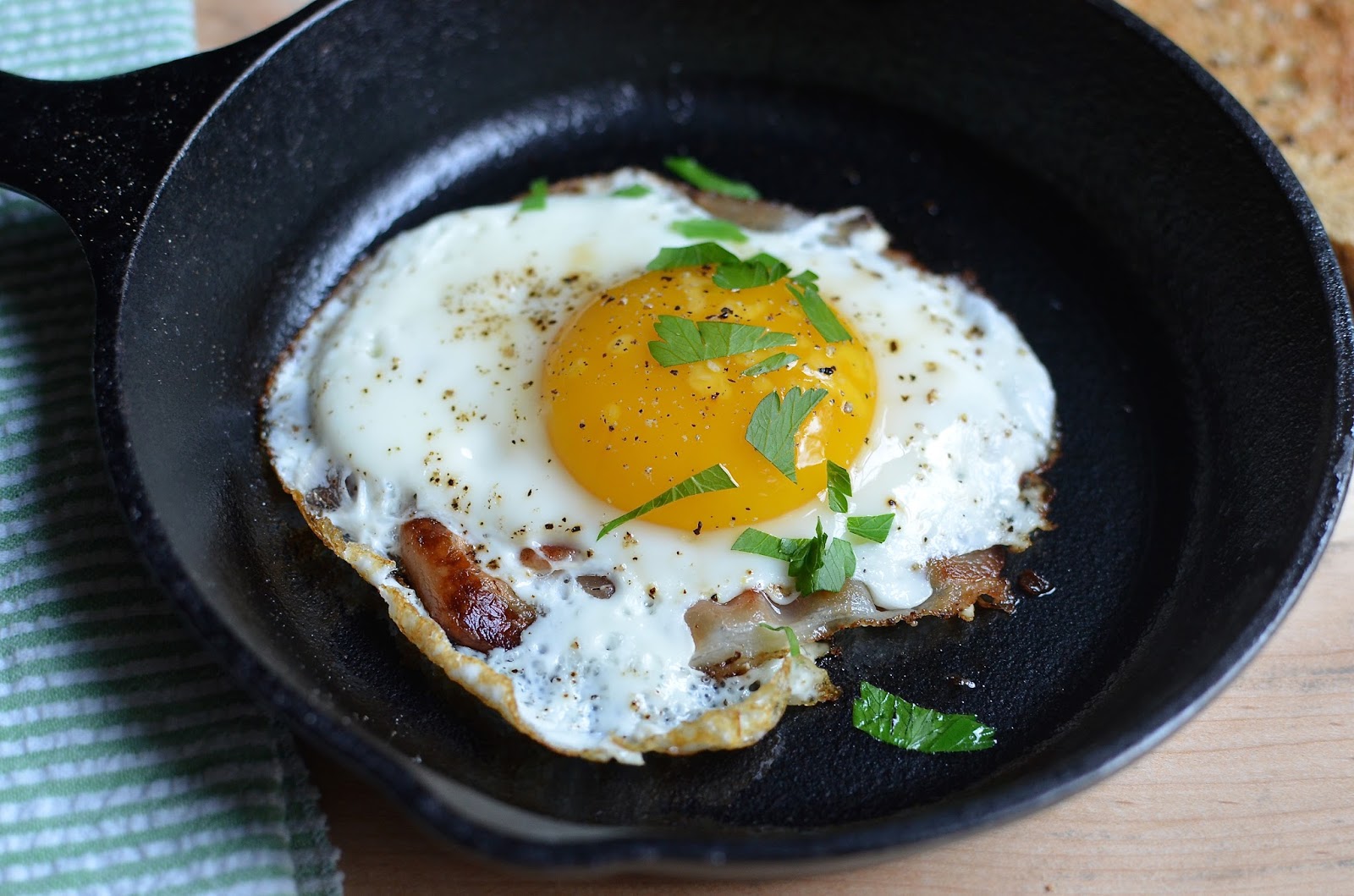 Playing with Flour Pancetta fried egg