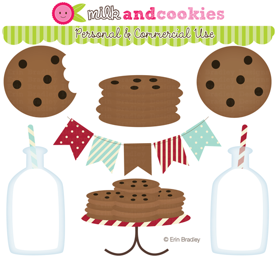 Erin Bradley Designs: NEW COLLECTION! Milk & Cookies Clipart & Digital