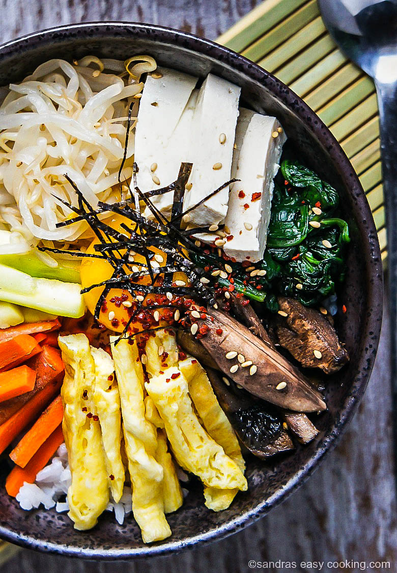 Vegetarian Mixed Rice Bowl-Bibimbap 
