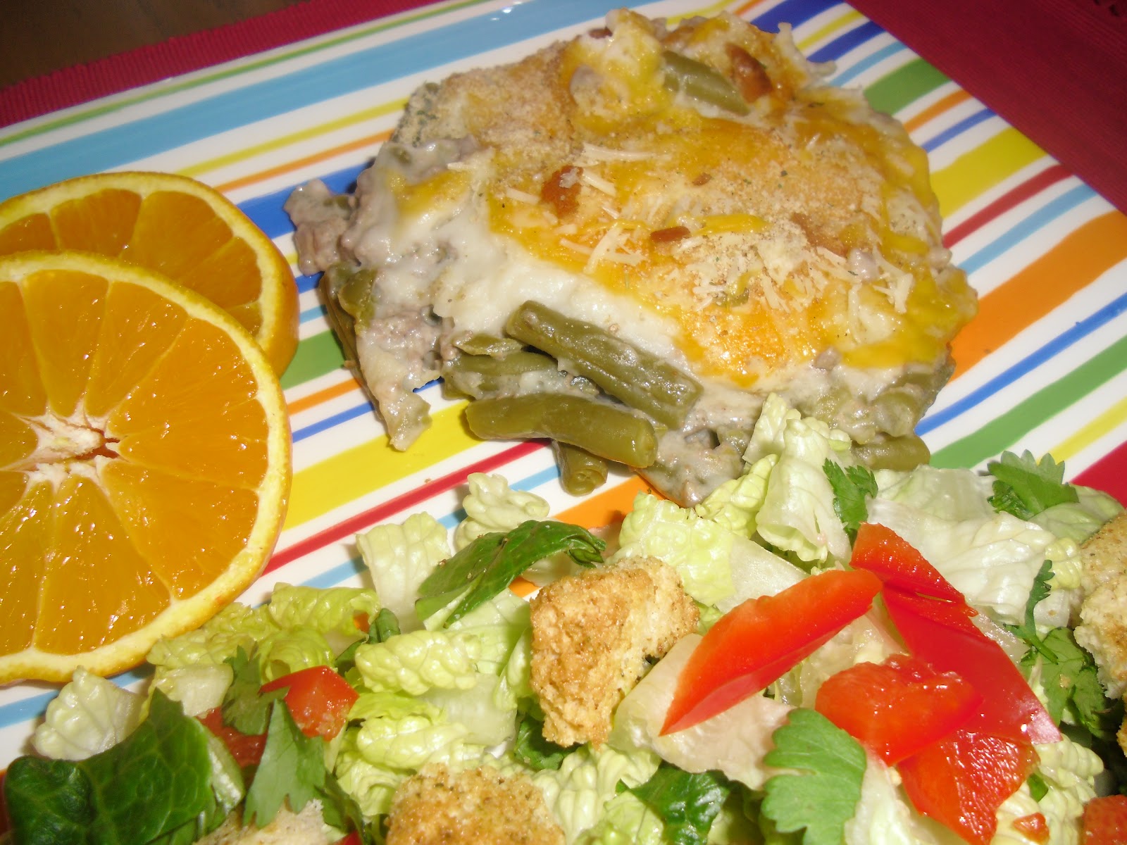 Weekday Chef Hamburger, Potatato and Green Bean Casserole