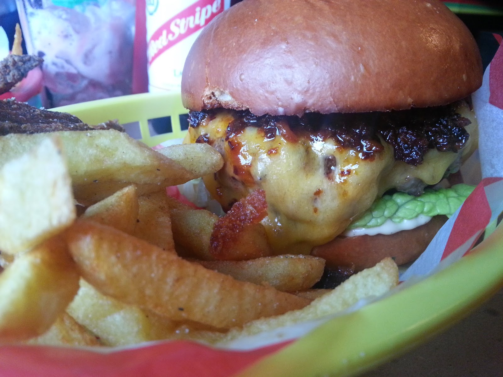 The eponymous Boom Burger from the Jamaican burger joint on Portobello Road