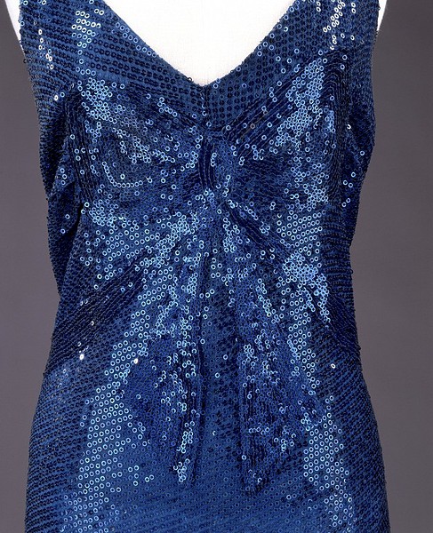 Stalking the Belle Époque: History's Runway: The Chanel Blue Sequin Evening  Gown, 1932