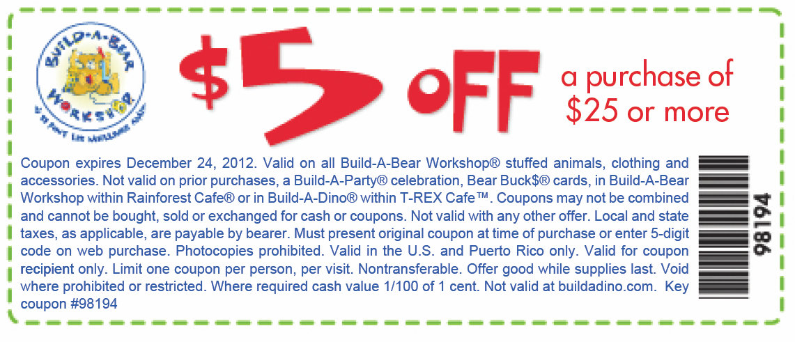 Discount build a bear coupons