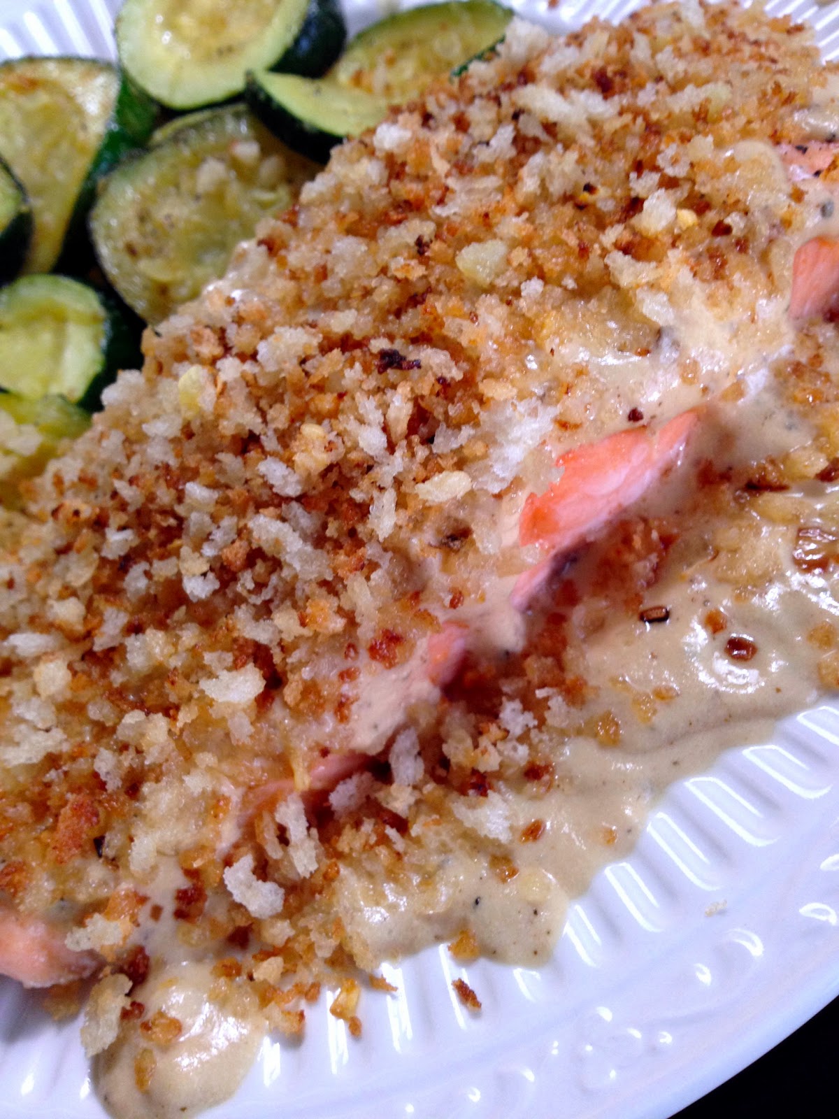 Call Me Mrs. Rapp Salmon w/ Dijon Cream Sauce + Garlic Butter Breadcrumbs