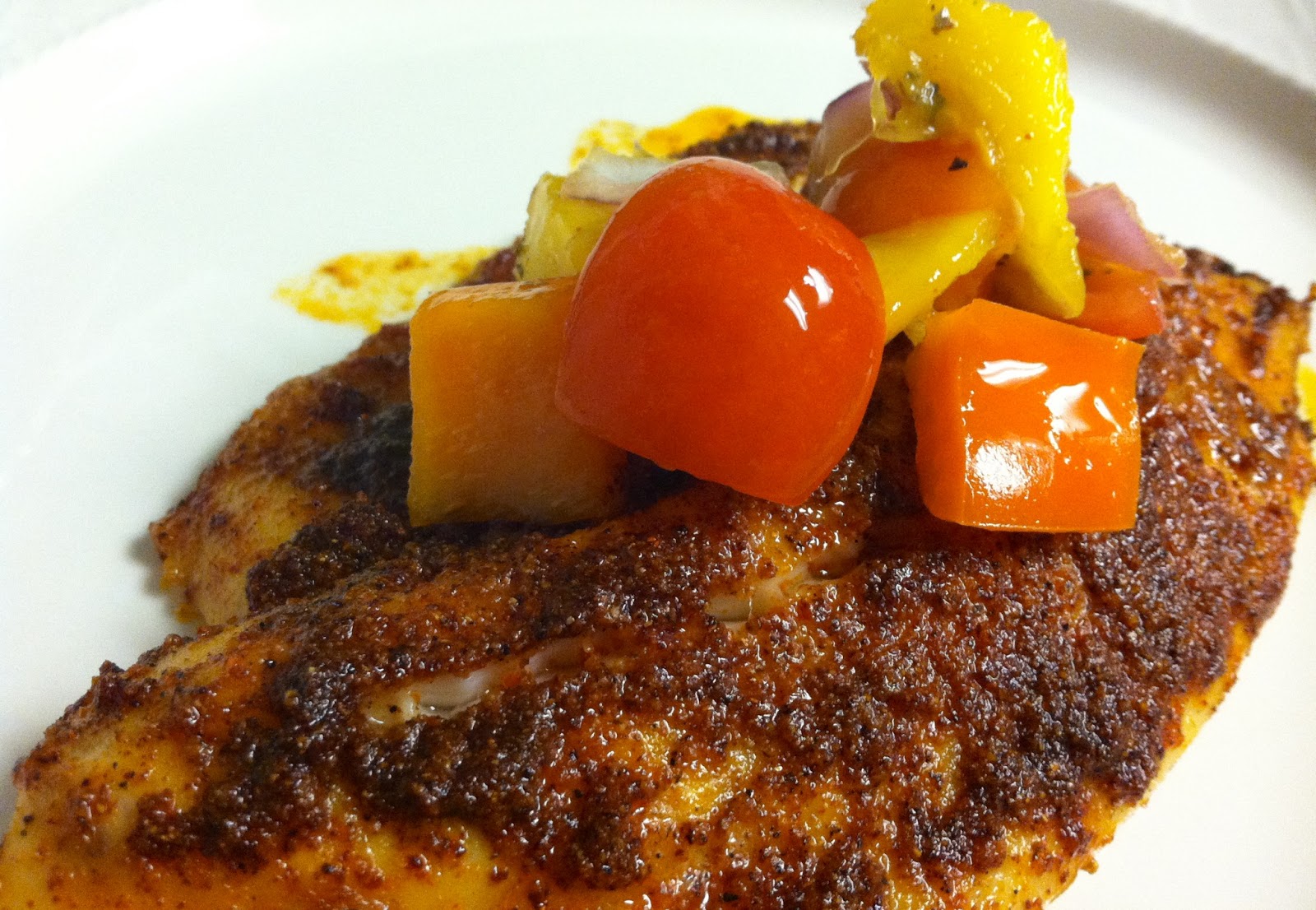 Hannah's Bananas Blackened Tilapia with Mango Salsa