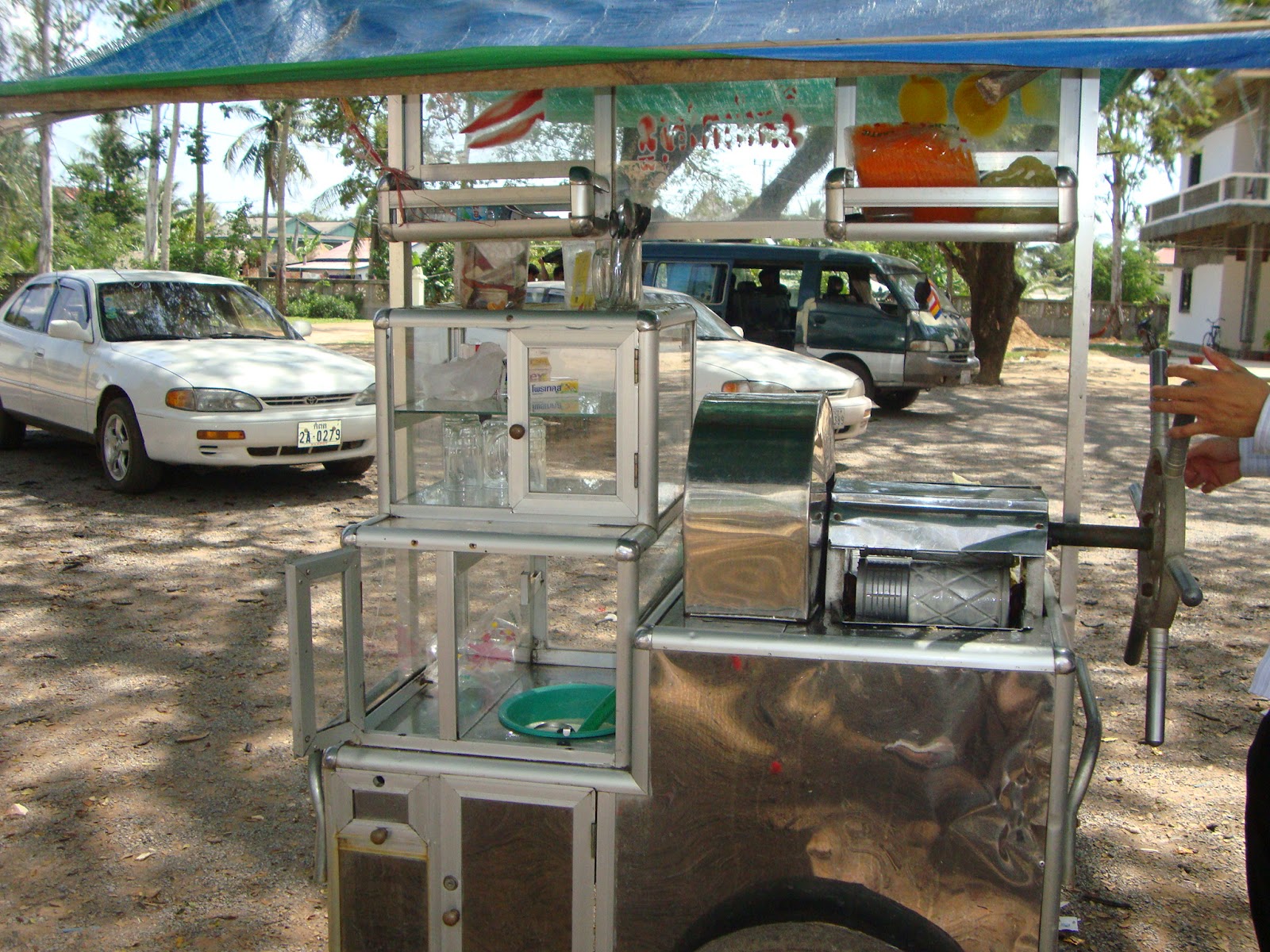 Food in Cambodia and Cuisine in Cambodia Sugar Cane Juice from Juicer