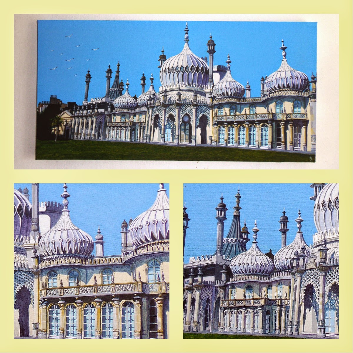 ORIGINAL ART by Paula Oakley Painting "Brighton Pavilion" and