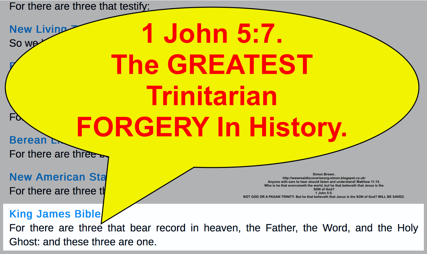 1 John 5:7. The GREATEST Trinitarian FORGERY In History.