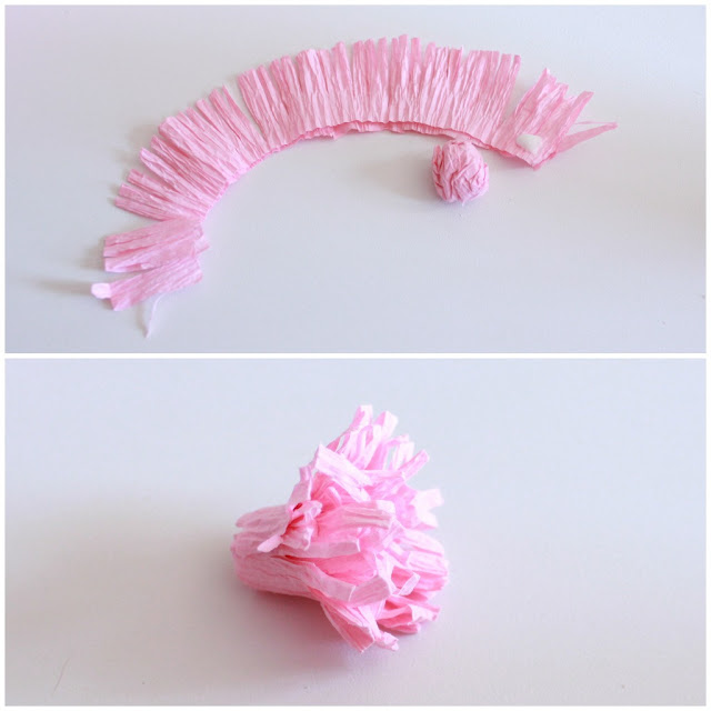 Crepe Paper Flower Tutorial from Spool and Spoon -- perfect alternative to a bow!