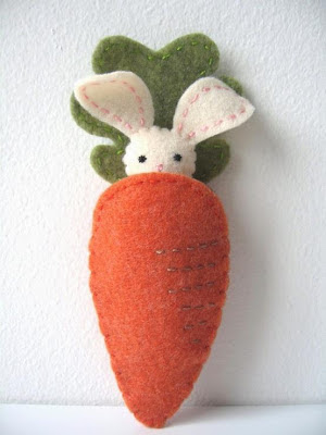 artesanato de páscoa em feltro - cenoura