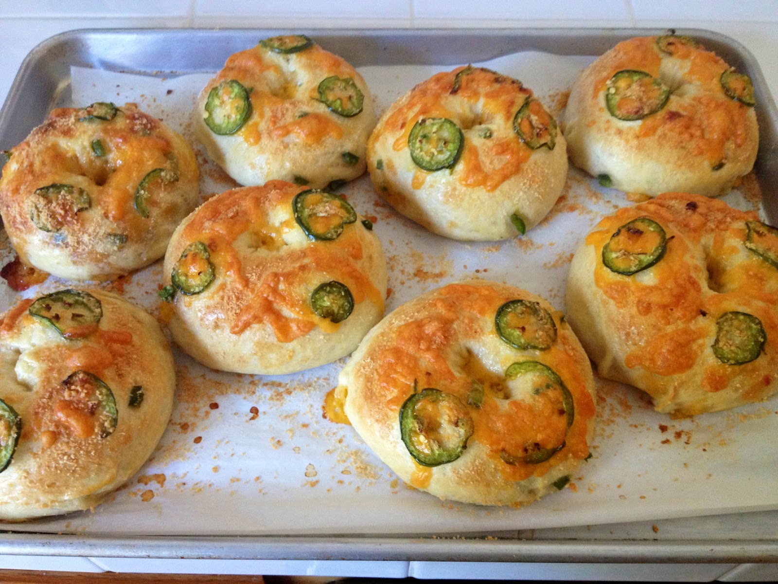 baubles and baked goods cheddar jalapeno bagels w/sundried tomato