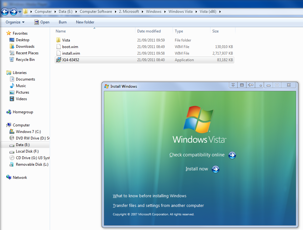 Copying Disk Windows Vista