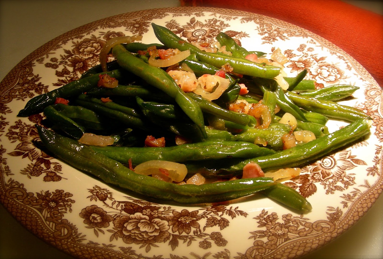 Frugal French Friday Green Beans with Shallots and Pancetta