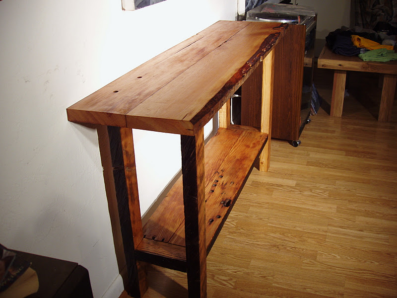 driftedge woodworking Reclaimed Live Edge Doug Fir Side Table with