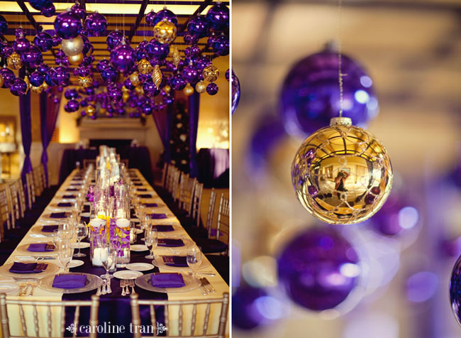 Purple And Gold Christmas Centerpiece : White rose weddings celebrations events christmas