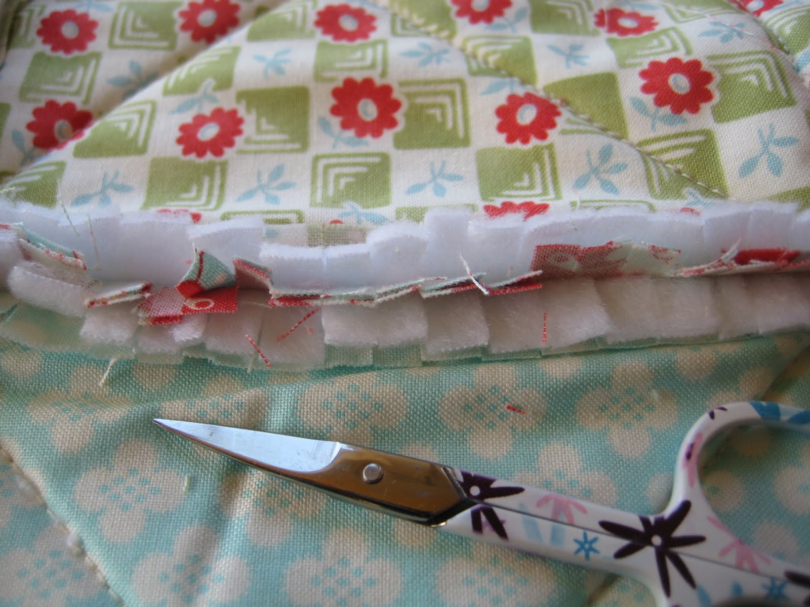 Rag Quilt Quilting in the Rain