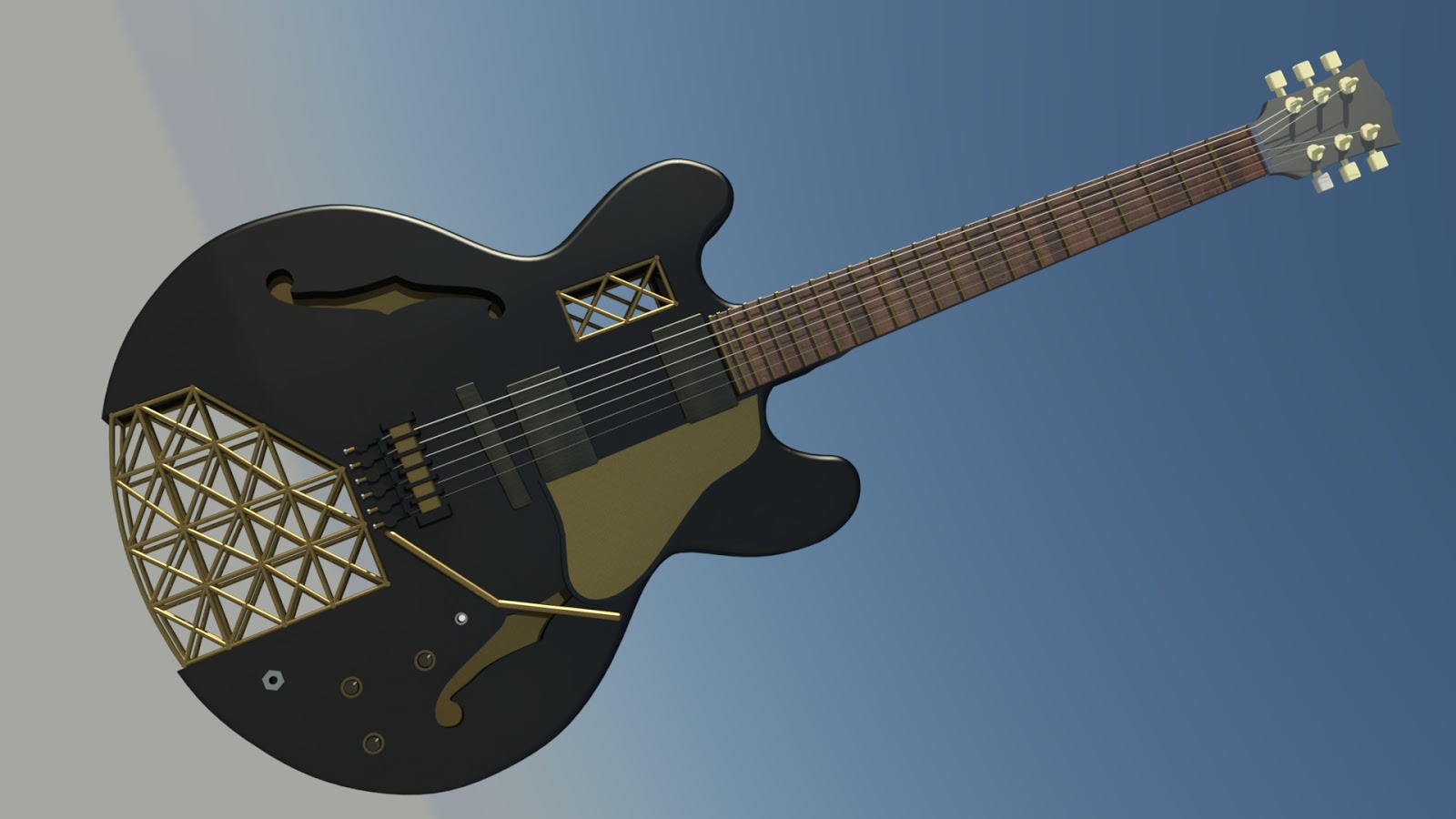 3D Modelling Guitar RockCAD