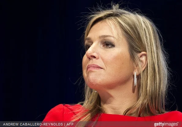 Queen Maxima of The Netherlands looks on during a meeting for 'Universal Financial Access 2020' at the IMF/WB Spring Meetings in Washington, DC