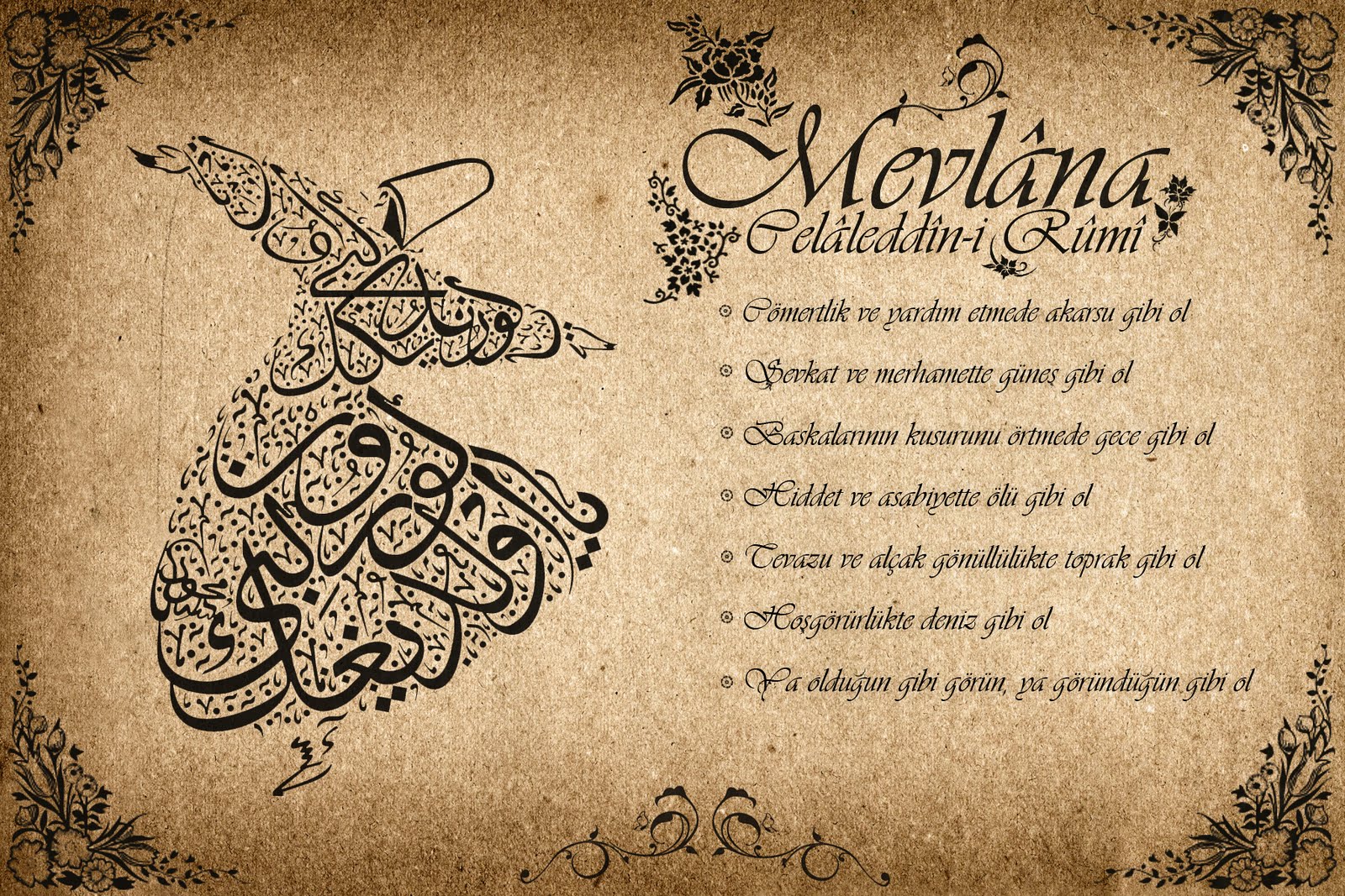 Mevlana`nın Yedi Öğüdü mevlananın yedi öğüdü