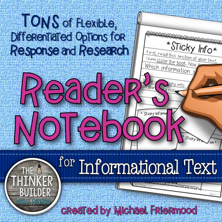 The Thinker Builder Reader's Notebook Response Pages Resource Details