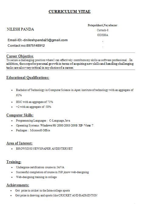 basic student resumes
