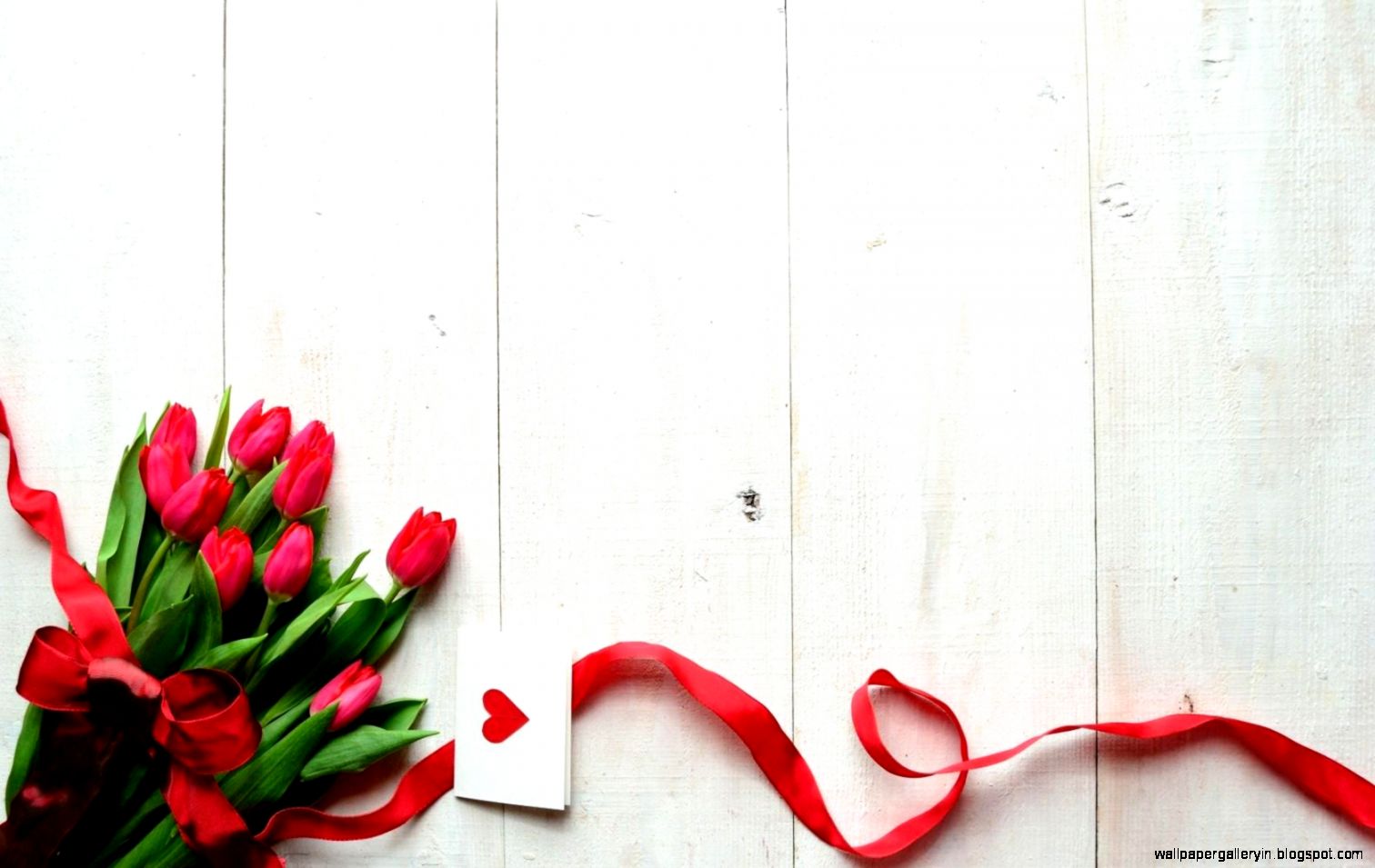 Flowers Tulips Ribbon Heart Love HD Wallpapers Image HD Flowers Tulips Ribbon Heart Love HD Wallpapers Image HD