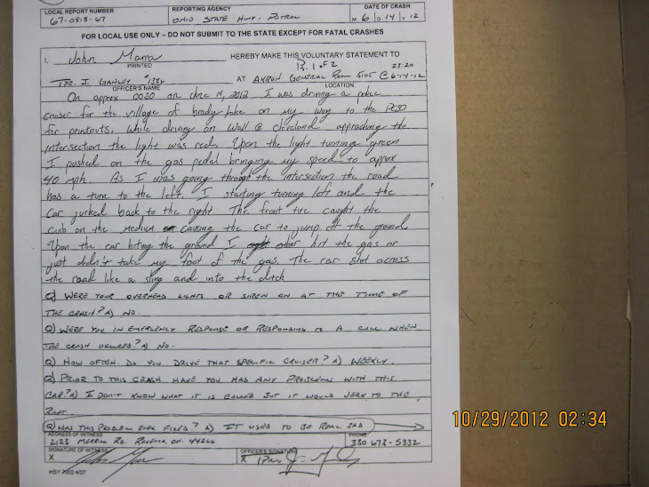 The BLPD cop car crash report from the OSP.