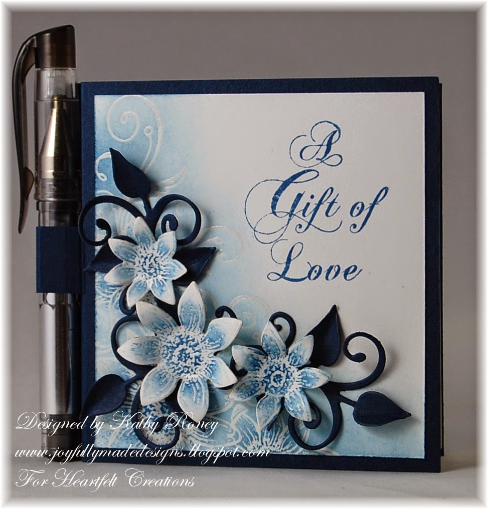 Joyfully Made Designs Blue Sunflowers Card & Note Holder Heartfelt