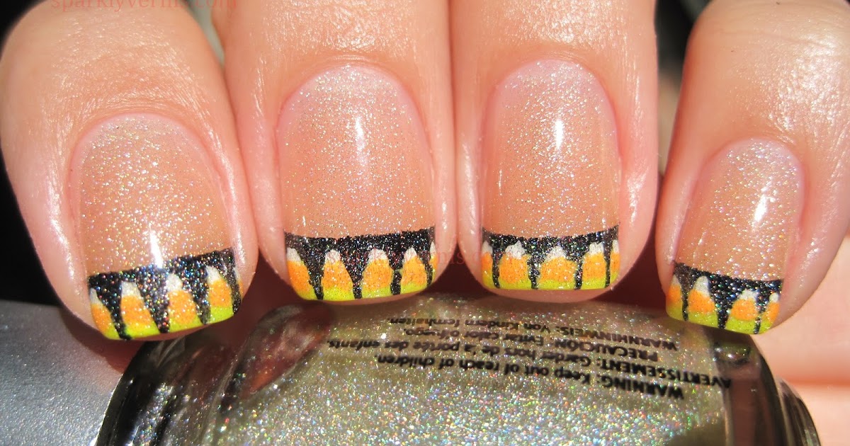 Sparkly Vernis Candy Corn Tips