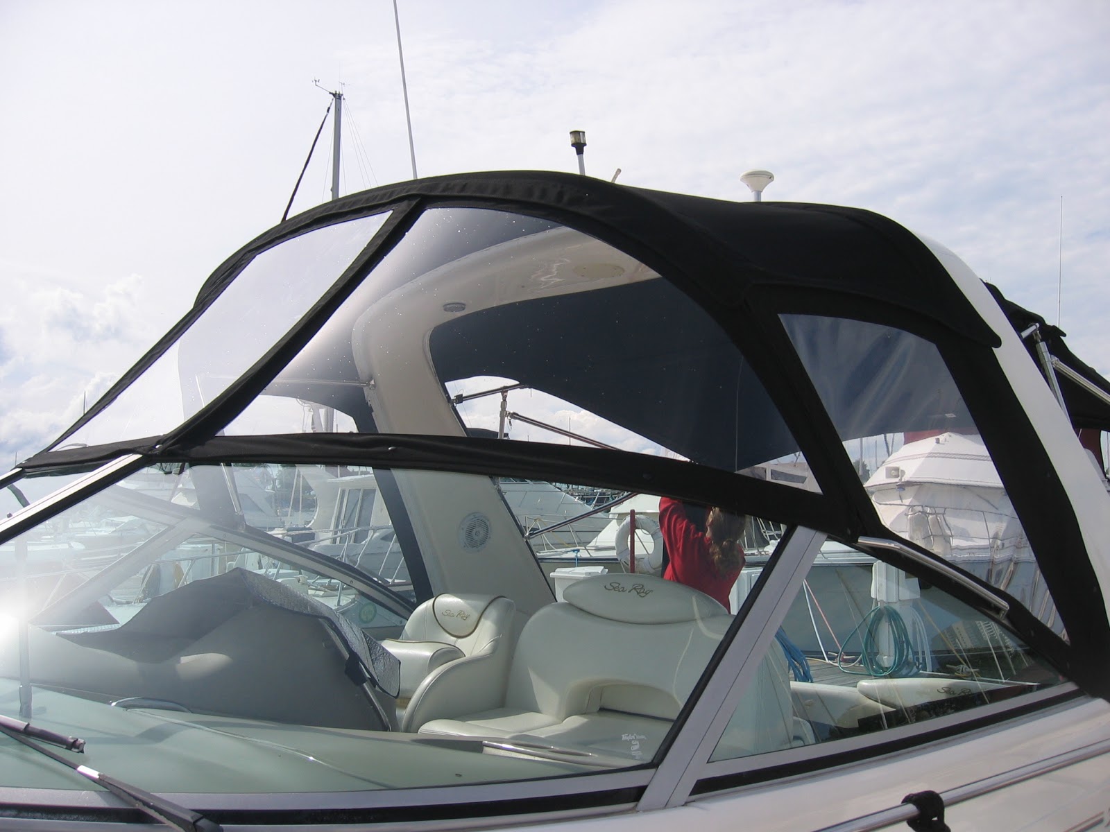 Homestyle Custom Upholstery and Awning Black Boat Canvas With Makrolon
