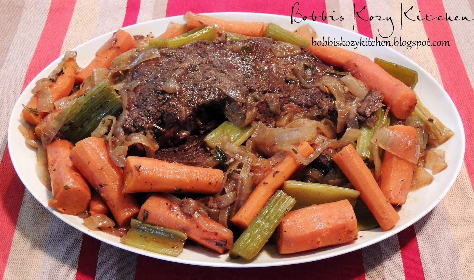 Slow Cooker Pot Roast with Red Wine Balsamic Gravy Bobbi's Kozy Kitchen
