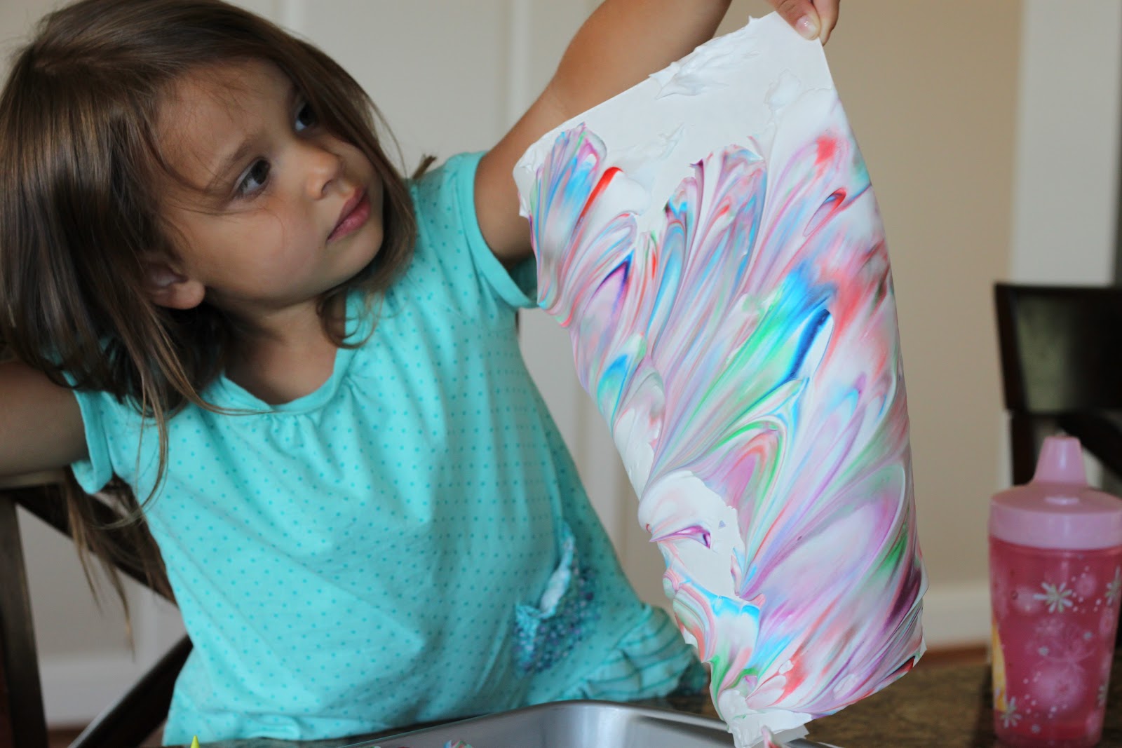 Playing House Summer Fun Finger Painting with Shaving Cream