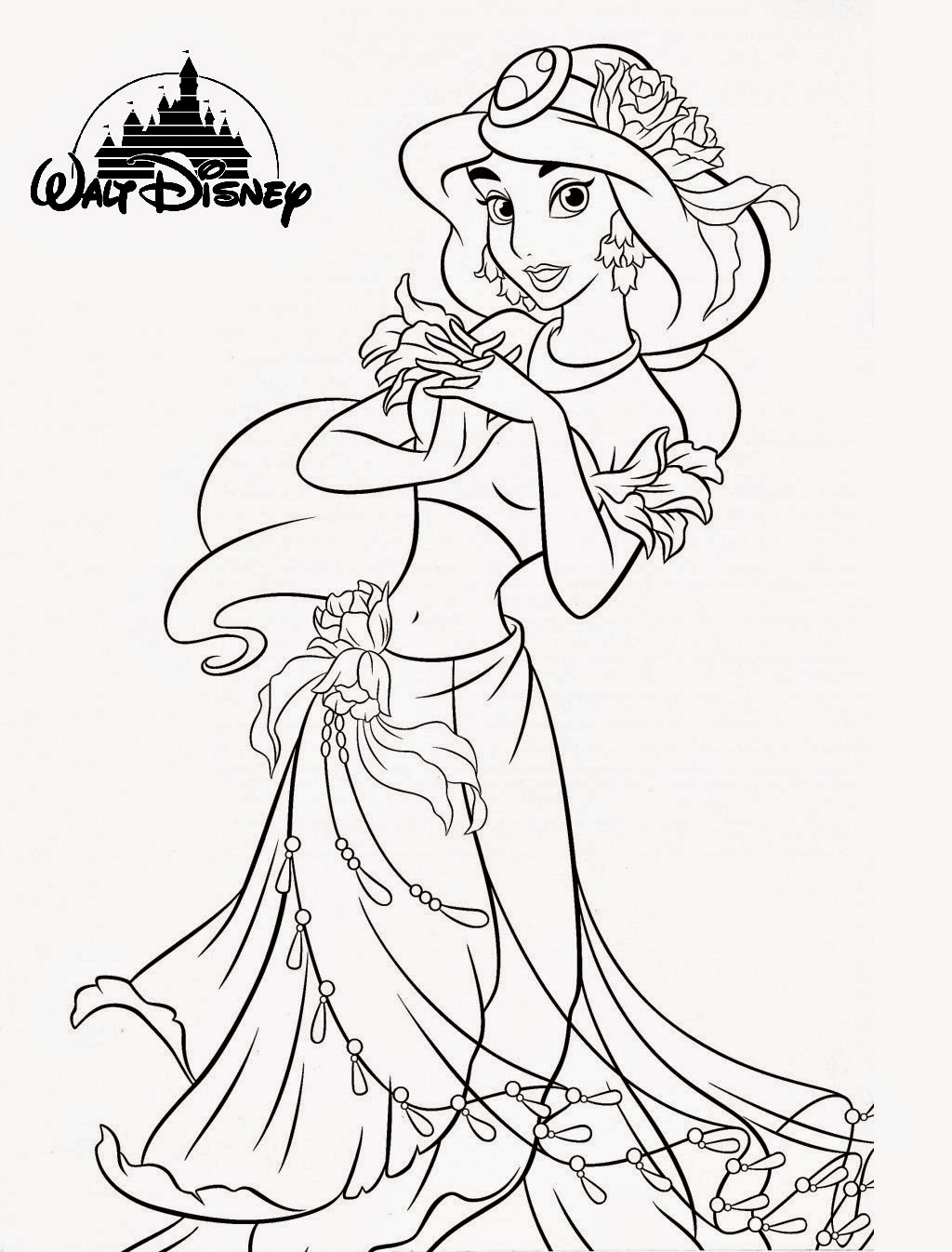 Disney Princess Jasmine Coloring Pages Printable