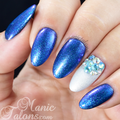 Scullpted Gel Nails with Crystal Accents