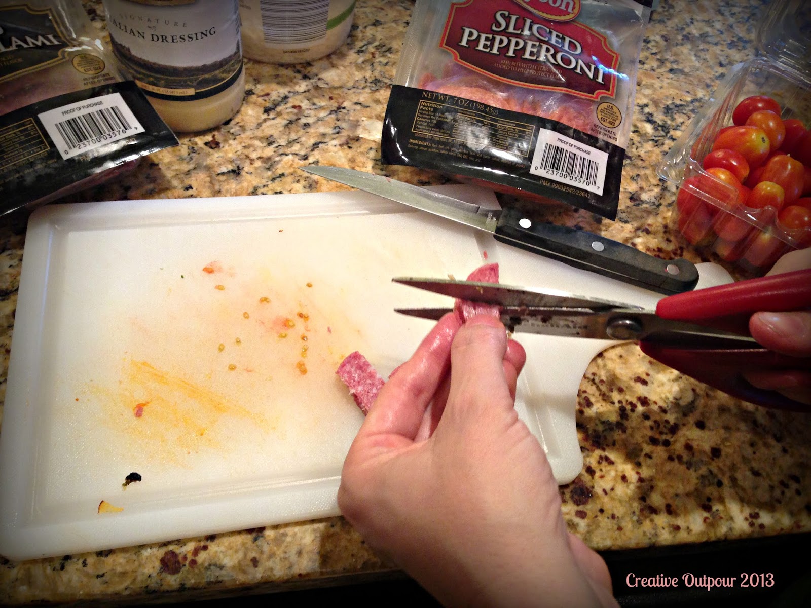 Creative Outpour Italian Bowtie Pasta Salad Using Tyson Foods' Sliced