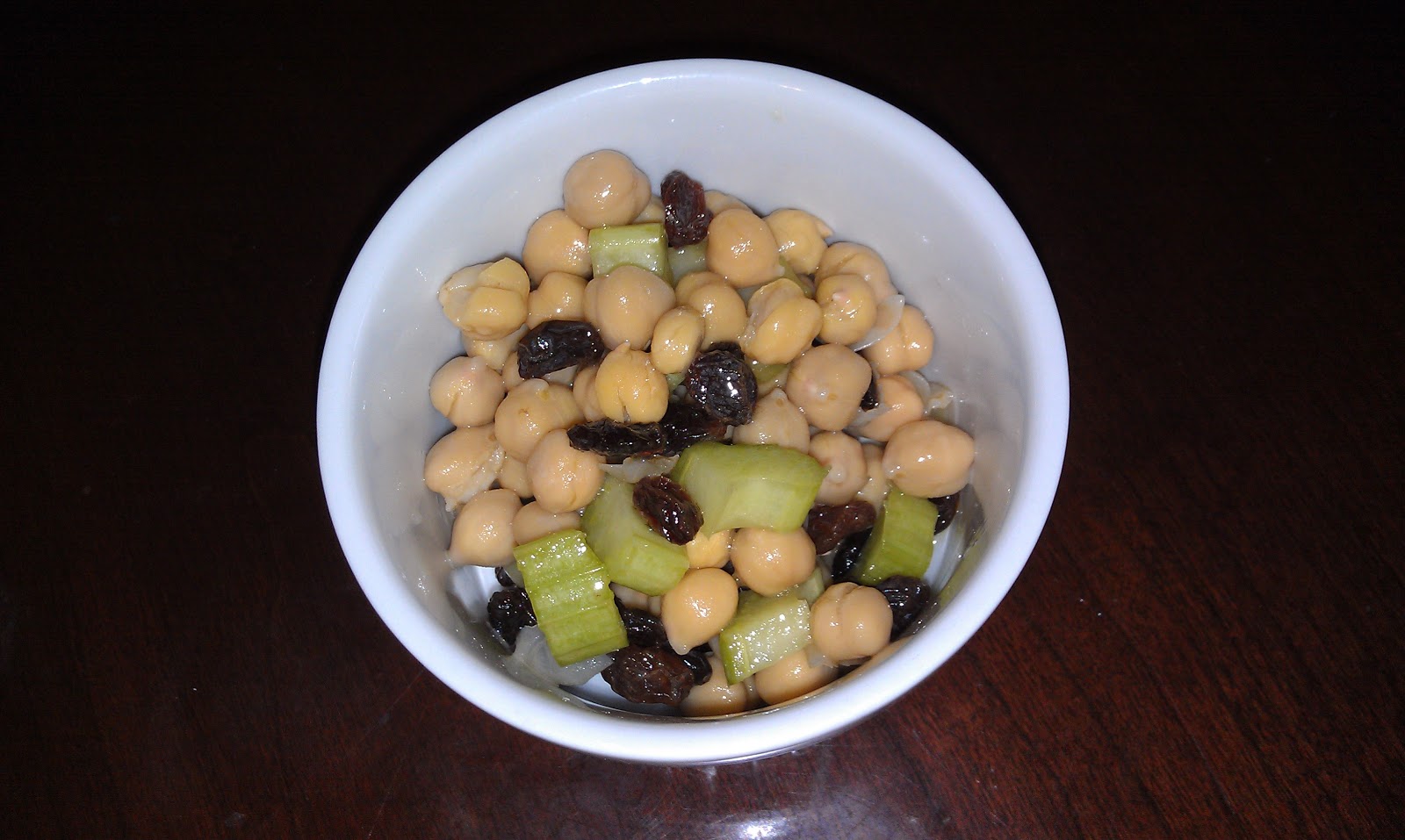 Salivate Celery, Raisin and Garbanzo Bean Salad