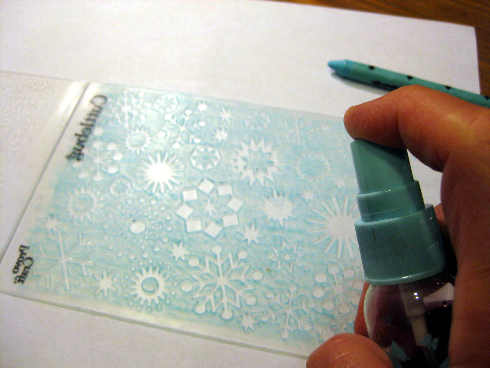 Purple Night Owl Dry Embossing With Watercolor Crayons