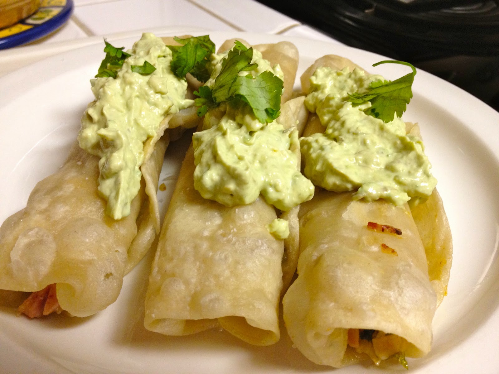 Evolution of a Foodie Chicken Flautas with Avocado Cream