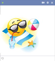 Summer vacation emoticon for Facebook Summer emoticon