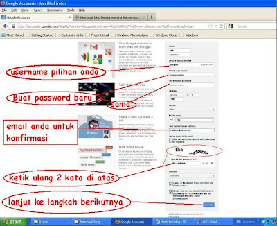 mengisi form blogger