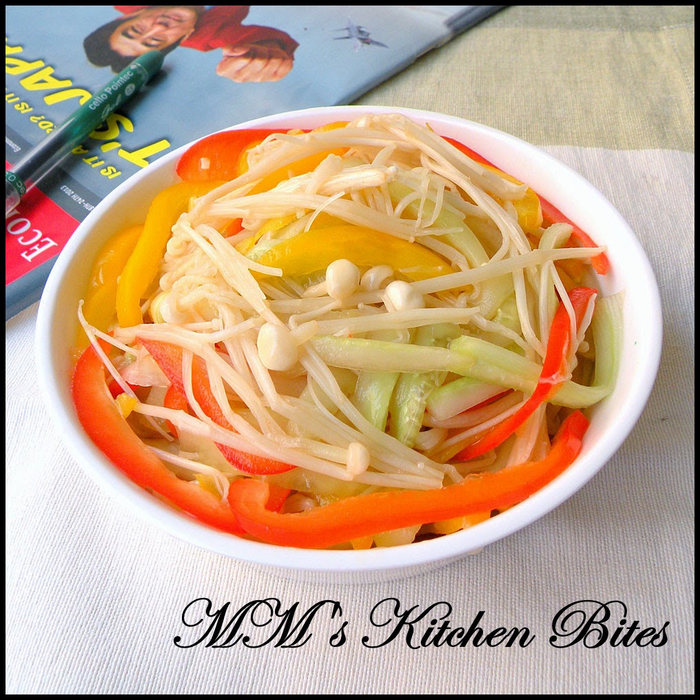 MM's Kitchen Bites Enoki Mushroom Salad...with the meal and not instead!!